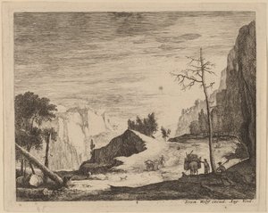 Paisagem montanhosa com carrinho: pl.8 de Roelant Roghman and Melchior Küsel