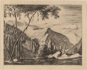 Paisagem Rochosa com Cruz: pl.5 de Roelant Roghman and Melchior Küsel