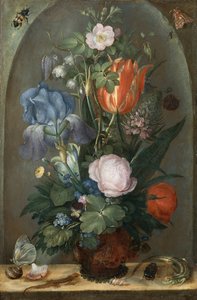 Ainda vida de flor com dois lagartos, 1603