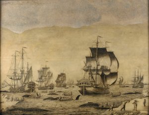Baleeiros holandeses no gelo de Roelof van Salm