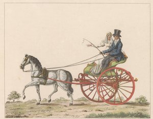 Hollandse sjees, ca. 1825 Een Hollandsche chais / Uma cadeira de rodas em uso na Holanda e conhecida como chais ou chees (título no objeto)