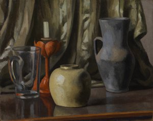 Natureza morta com vasos de barro e velas, 1921 de Roger Eliot Fry