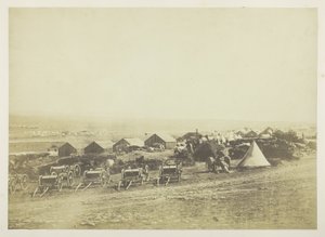 Vagões de artilharia, Balaklava ao longe de Roger Fenton