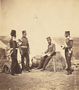 O capitão Walker do 30.º regimento a ler ordens gerais. de Roger Fenton