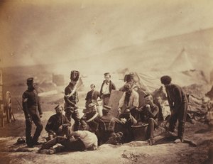 Casa de Culinária do dia 8 (Irlandês Real do Rei) Dragões de Luz (Hussars) de um álbum de 52 fotografias associadas à Guerra da Crimeia, 1855 de Roger Fenton