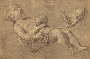 [Desenho de um bebé e duas mãos adultas de Philippe de Campaigne] de Roger Fenton