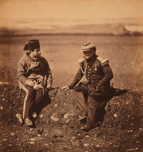 General francês Cisse, Chefe de Gabinete do General Pierre Bosquet, e Aide-de-Camp, Retrato durante a Guerra da Crimeia, Crimeia, Ucrânia de Roger Fenton
