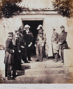 Grupo na sede, de um álbum de 52 fotografias associadas à Guerra da Criméia, 1855 de Roger Fenton