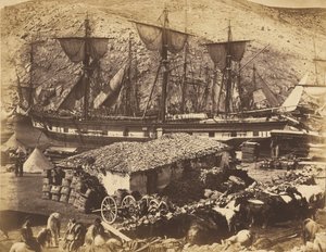 Porto de Balaclava, o cais do gado de Roger Fenton