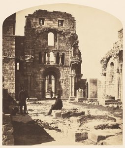 Interior, priorado de Lindisfarne, extremidade oeste de Roger Fenton