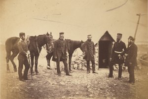Major-General Garrett e oficiais do seu estado-maior. de Roger Fenton