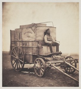 A van do fotógrafo com Marcus Sparling na Crimeia, 1855 de Roger Fenton