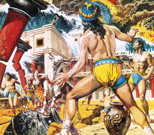 Um maremoto a devastar uma cidade em Creta no século XV a.C. de Roger Payne