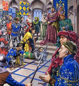 Os homens que governaram a Borgonha, de "Dynasties of Destiny" (guache sobre papel)