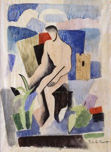 Homem do país, estudo para Paludes; Homem em uma paisagem, Estudo para Paludes, c.1920 de Roger de La Fresnaye