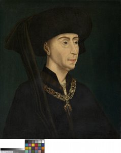 Retrato de Filipe o Bom (óleo sobre painel) de Rogier van der (after) Weyden