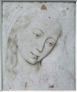 A cabeça da Virgem. Desenho de Rogier (Roger) Van Der Weyden (1400-1464) Ec. Flam. de Rogier van der Weyden