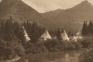 Subindo a margem, Piegan, Montana, 1915 (foto) de Roland W. Reed