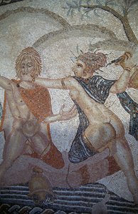 Rapto de Hylas por Ninfas, mosaico na Casa de Vénus na cidade romana de Volubilis (Lista do Património Mundial da UNESCO) de Roman