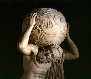 Atlas, cópia de um original grego helenístico (mármore) (detalhe)