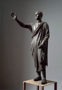 Aule Metele, Arringatore, O Orador, estátua de bronze, 80 a.c., de Pila (Perugia) de Roman