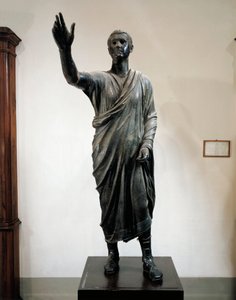 Estátua de Bronze de Aule Metele, O Orador (Arringatore), de Pila, Perugia, Itália, cerca de 80 a.C. de Roman