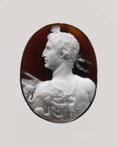 Retrato de camafeu do imperador Augusto, c.41–54 DC (sardônia) de Roman