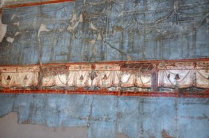 Pormenor de um fresco romano em Herculanum (fresco) de Roman
