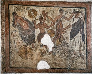 Dionísio e Ariadne - Mosaico, século IV de Roman