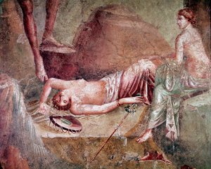 Maenad bêbada dormindo (fresco de Roman