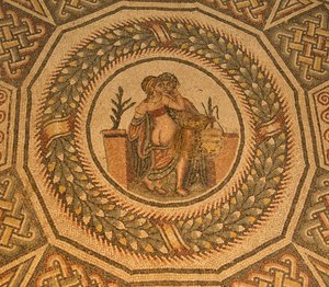 Mosaico erótico no chão, Villa Romana del Casale, Piazza Armerina, Sicília, Itália (foto) de Roman