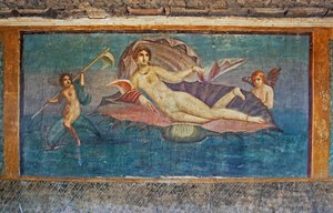 Fresco representando Vénus, Casa de Vénus em Concha, Pompeia (Lista do Património Mundial da Unesco)