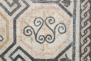Padrão geométrico da cúpula da Via San Rocchino, século II d.C. (mosaico) de Roman