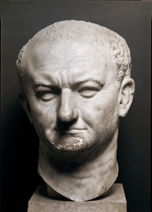Cabeça do Imperador Romano Vespasiano (Vespasianus ou Vespasiano, 9-79 ap. JC) - Escultura em mármore, Altura 40 cm - Roma, Museo Nazionale Romano - Cabeça do Imperador Vaspasiano (Titus Flavius Vespasianus) (9-79) - Escultura em mármore (H. 40 cm) - Roma, de Roman