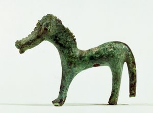 Cavalo, do túmulo XIII de &39;La Rustica&39;, Lanuvio (bronze)