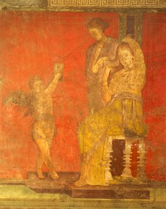 Ritos de iniciação ao culto de Dionísio, afresco da Villa Dei Mysteri de Roman