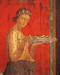 Ritos de iniciação ao culto de Dionísio, afresco da Villa Dei Mysteri de Roman