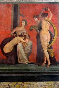 Ritos de iniciação ao culto de Dionísio, fresco da Villa Dei Mysteri de Roman