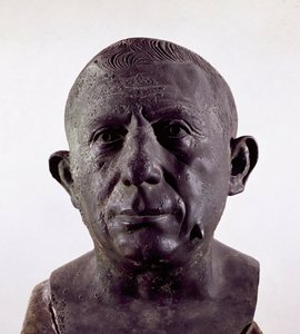 Lucius Caecilius Lucundus, banqueiro de Pompéia (busto de bronze, c.20-62 d.C.) de Roman