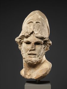 Cabeça de mármore de um general grego, c.100 d.C. (mármore, pentelic) de Roman