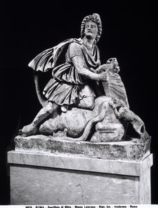 Mithras matando um touro (mármore) de Roman