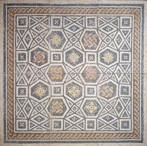 Mosaico, século 2 (mármore e vidro) de Roman