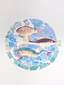 Pintura policromada encontrada na domus do cirurgião em Rimini de Roman
