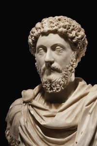 Busto de retrato do imperador Marco Aurélio, c.170-180 DC de Roman