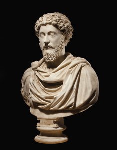 Busto de retrato do imperador Marco Aurélio, c.170-180 DC de Roman