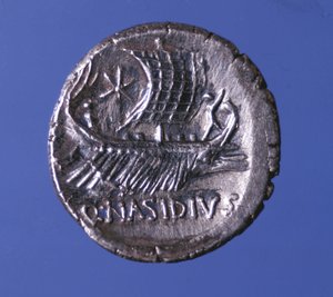 Representação de uma galé. Pompeo o Grande (Gneo Pompeo Magno ou Gnaeus Pompeius Magnus de Roman