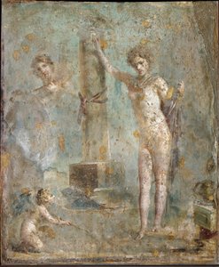 Arte Romana: "Narciso" Fresco de Pompeia, Museu Nacional de Arqueologia, Nápoles de Roman