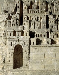 Arte romana: baixo relevo representando uma cidade. Século II d.C. (baixo relevo) de Roman