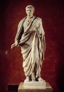 Arte romana: estátua do Imperador Augusto (CESARE AUGUSTO) (63 AC-14 AD) século I. De Velletri. Paris, Museu do Louvre de Roman