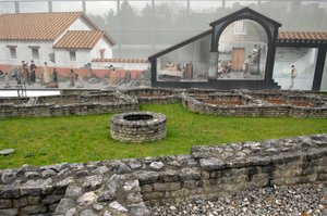 Arte romana: vista do sítio arqueológico de Augusta Raurica 15-10 a.C., Suíça. de Roman